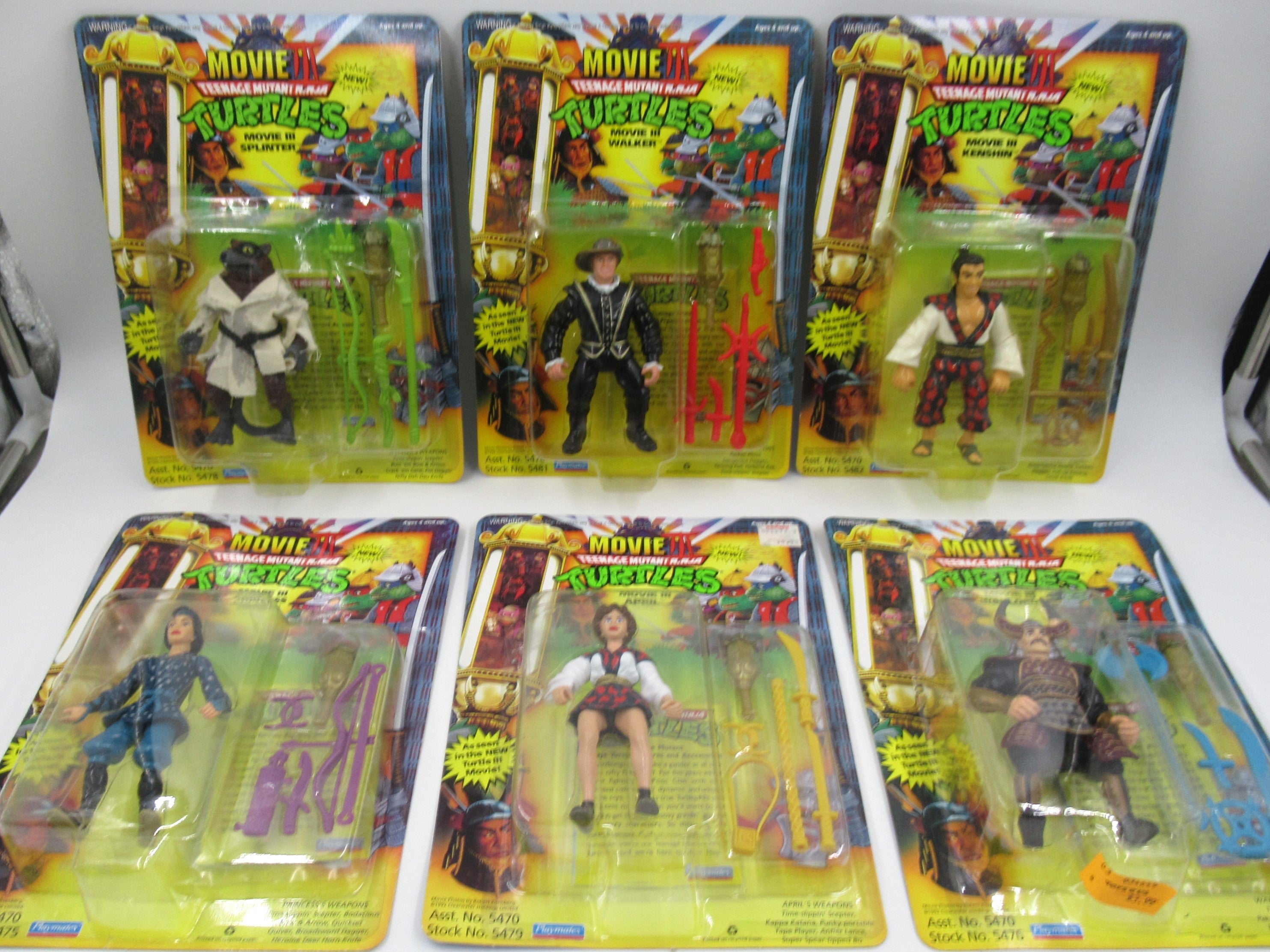 Teenage Mutant Ninja Turtles The Movie: III Action Figure Set of 6 - TNTMs Playmates (1993)